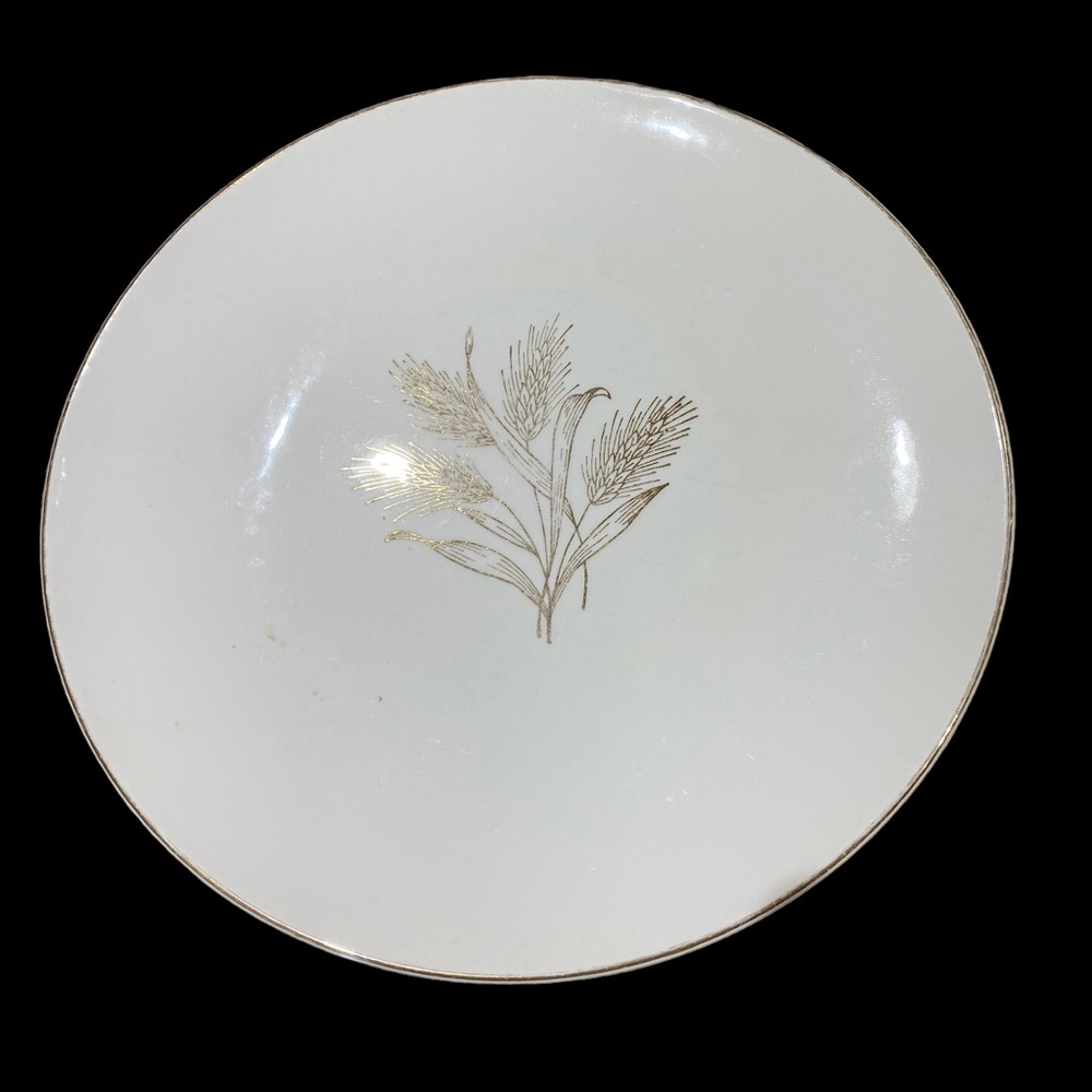 Vintage Edwin Knowles Golden Wheat Dinner Plates - Set of 3 - Freda Diamond MCM